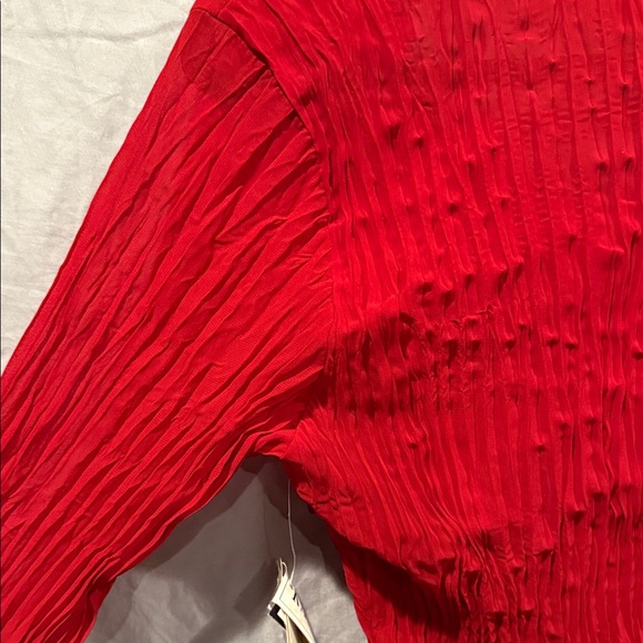 Vibrant Red Sequin Blouse by Cachet - Picture 11 of 13